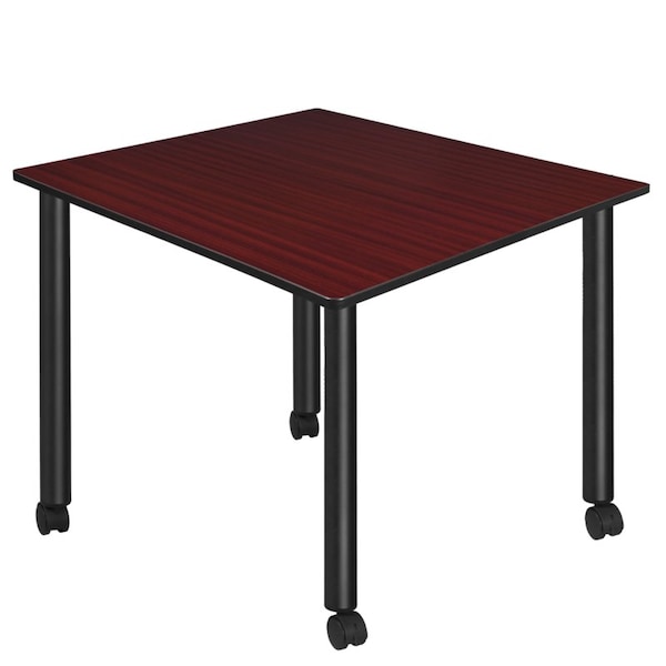 Regency Kee Mobile Tables, 48 W, 48 L, 29 H, Wood, Metal Top, Mahogany TBMC4848MHBK - main